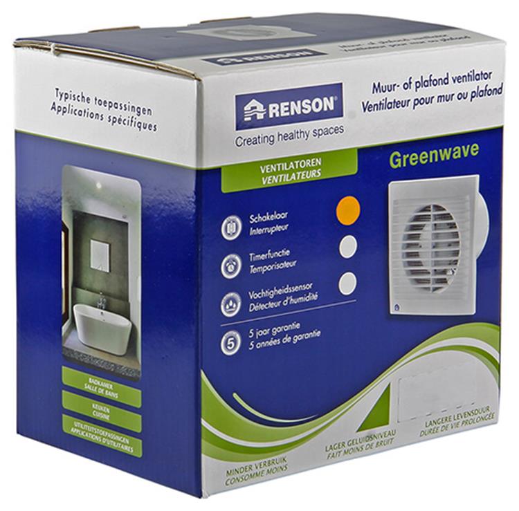 Renson 1006471 - greenwave fan standard9101 hvid ø 100 | 1 stk