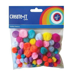 Create-it pomponer lyst mix 75 stk