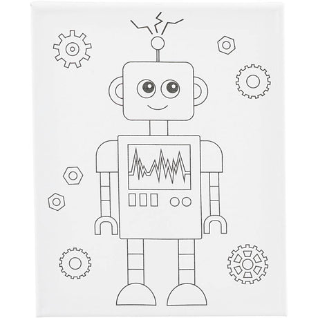Creativ virksomhed https: www.cchobby.nl maler-lærred-med-tryk-robot-d-1-6-cm-dimensioner-24x30-cm-360-gr-1-piece