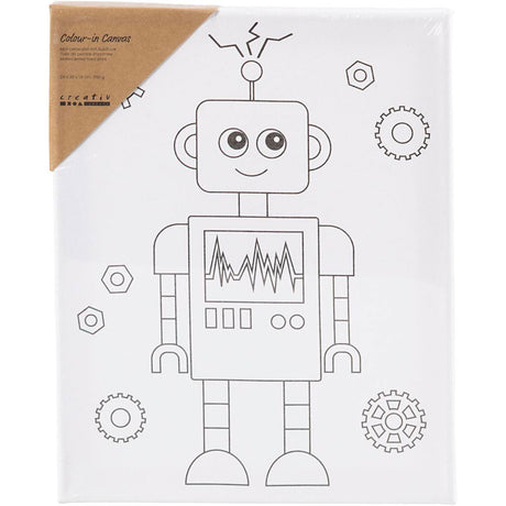 Creativ virksomhed https: www.cchobby.nl maler-lærred-med-tryk-robot-d-1-6-cm-dimensioner-24x30-cm-360-gr-1-piece