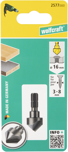 Wolfcraft forsænket boremaskine | ws | 6-sidet | ø16mm | 1 stk - 2577000