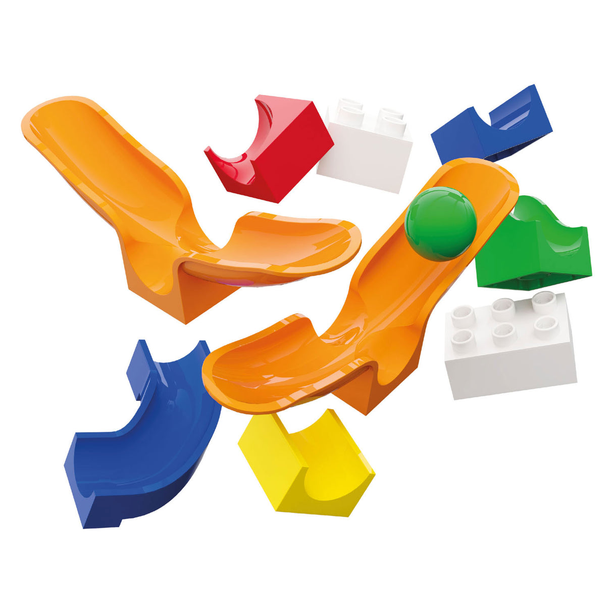 Hubelino marmor skinneforlænger sæt gynge - 46 stk.