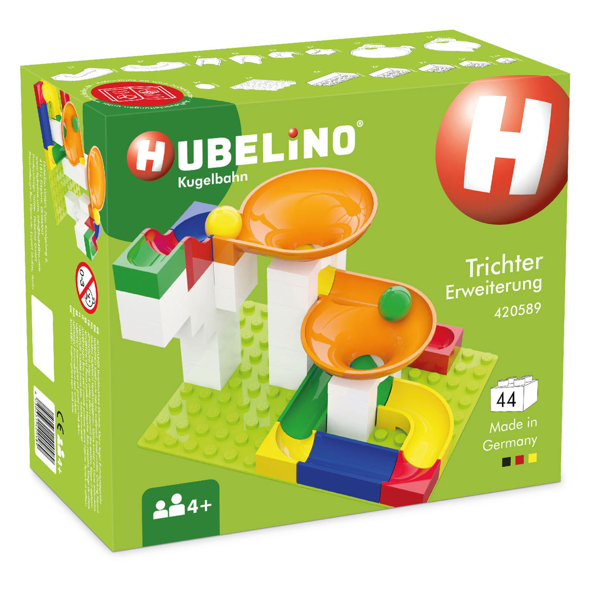 Hubelino Knikkerbaan Expansion Set tragt, 44dlg.
