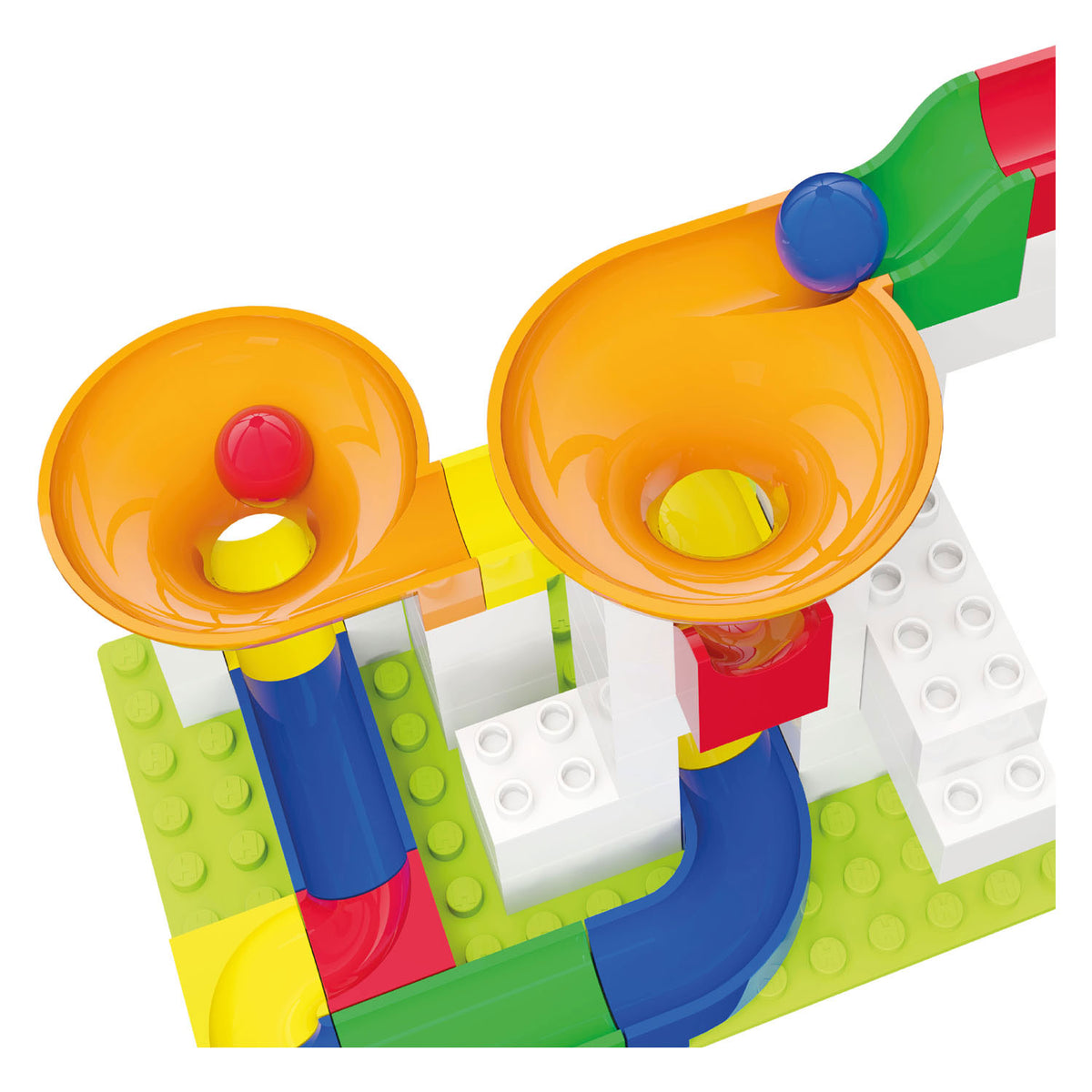 Hubelino Knikkerbaan Expansion Set tragt, 44dlg.