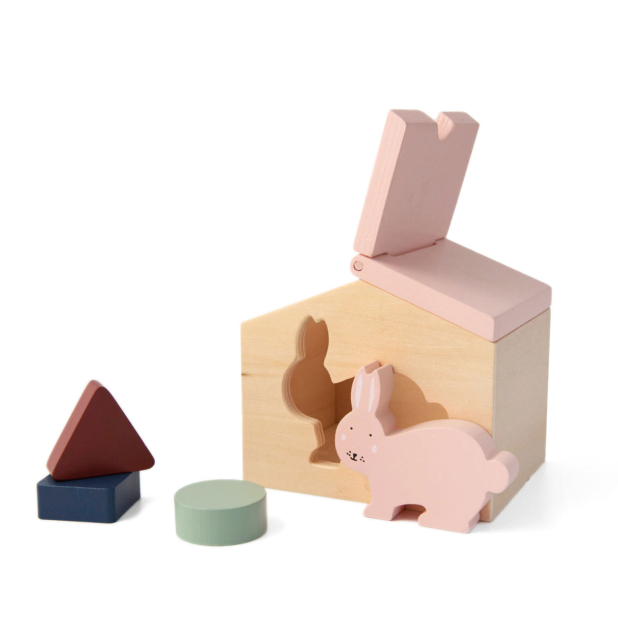 Trixie træhus med blokke fru Rabbit
