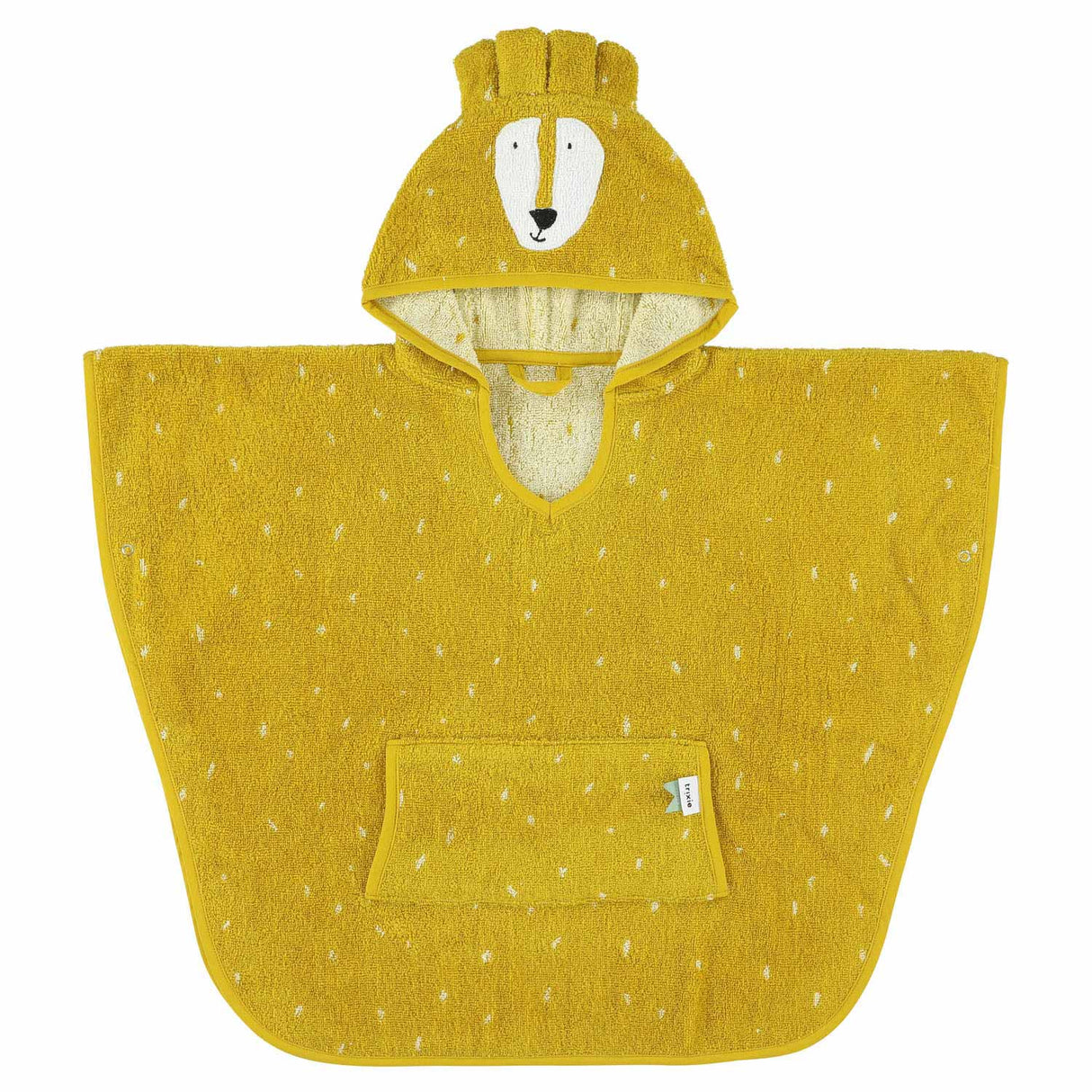 Trixie poncho - mr. løve - 100% økologisk bomuld - barnebadekappe med hætte - med flotte detaljer