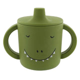 Trixie sippy kop - mr. dino - drikkekop til baby - anti-spild kop - til babyer fra 4 måneder - lavet af silikone - tåler opvaskemaskine