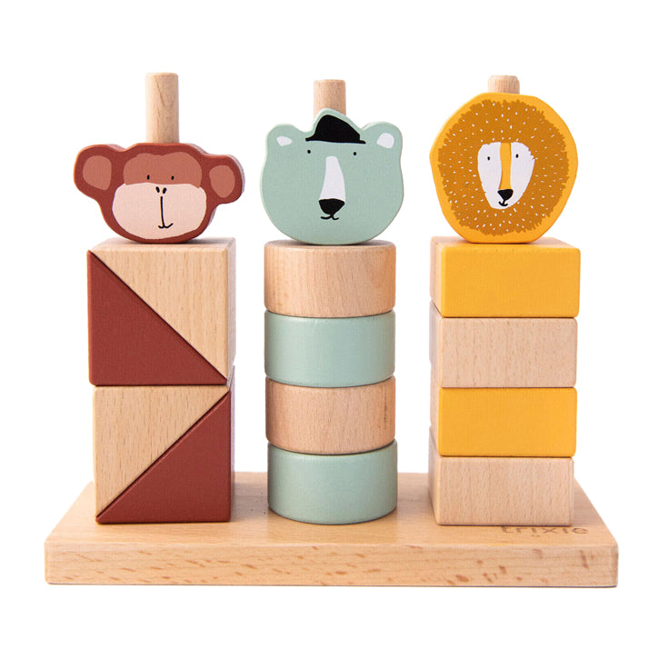 Trixie Wood Animals Stacking Blocks, 15dlg.