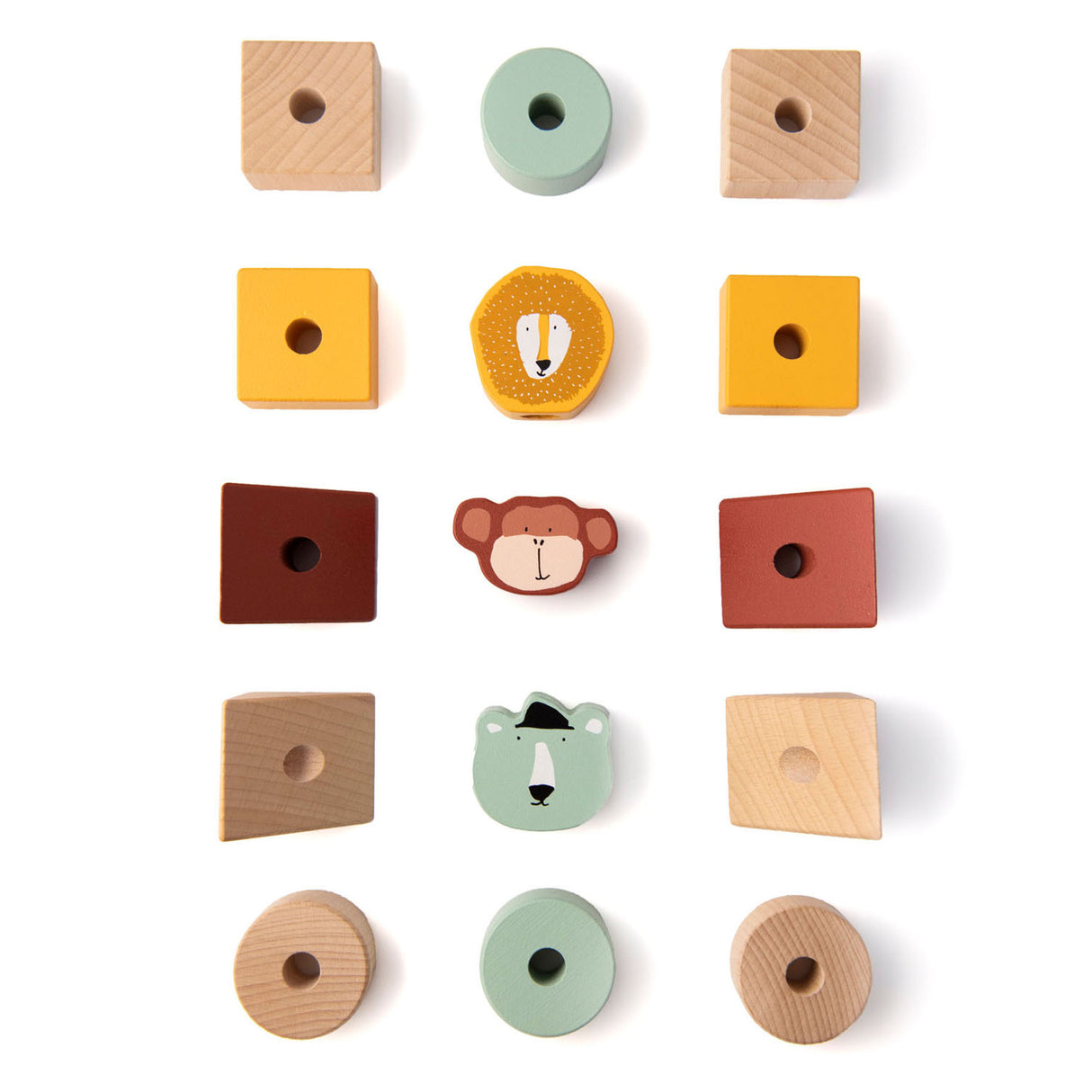 Trixie Wood Animals Stacking Blocks, 15dlg.