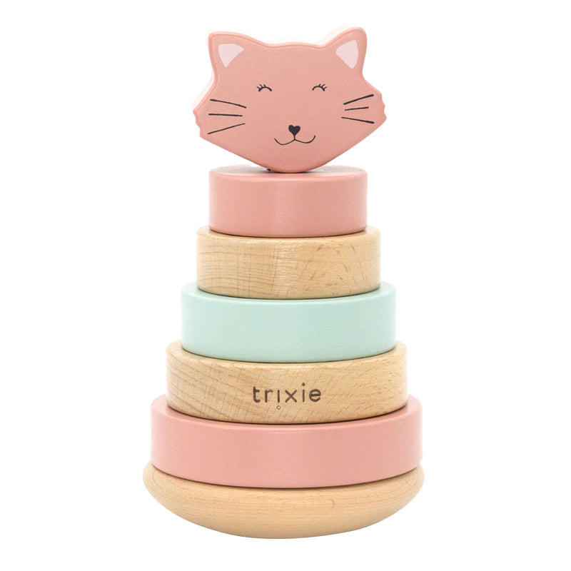 Trixie stabletårn i træ - mrs. kat - træstablelegetøj - pædagogisk legetøj - til drenge piger - kat