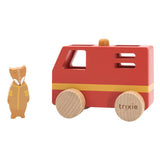 Trixie mini brandbil i træ - legetøjskøretøj i bæredygtigt træ - sjovt for drenge og piger - med Mr. Fox