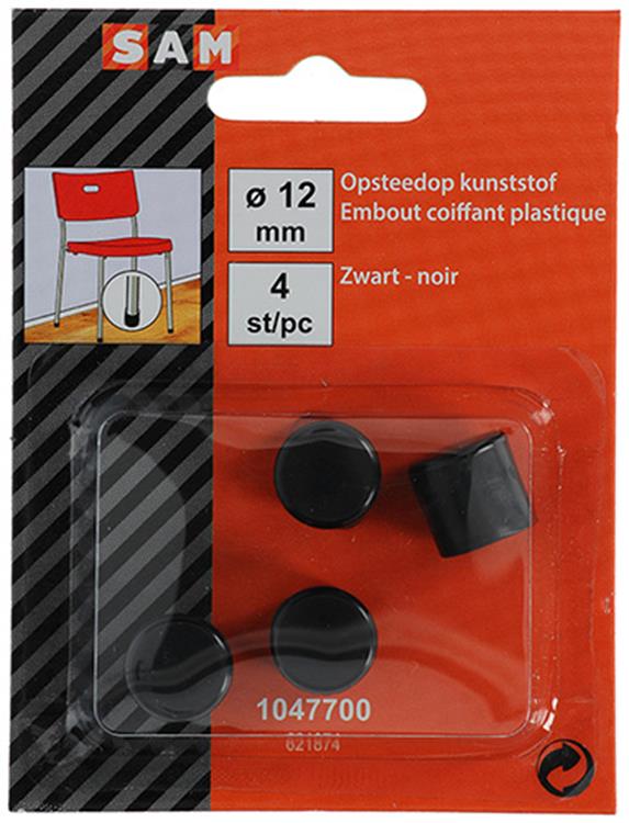 Mack 1047700 - plastikstik sort ø 12 mm 4 stk | 6 stk