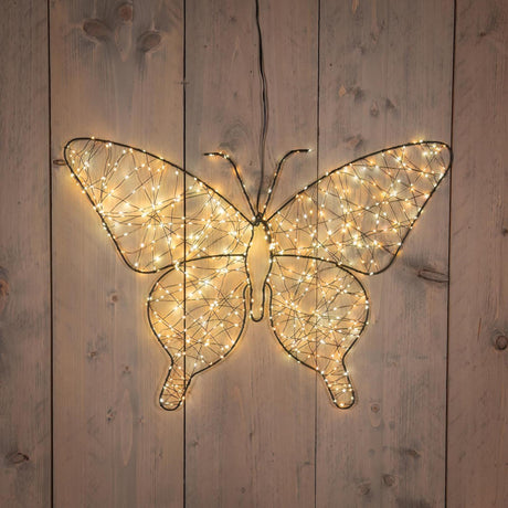 Anna's collection verlichte vlinder 43cm 600led ip44 met flitsfunctie timer dimmer