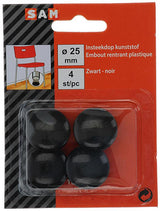Mack 1047759 - plastikstik sort ø 25 mm 4 stk | 6 stk