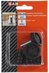 Mack 1047772 - justerbar stikprop sort 20 x 20 mm 2 stk | 6 stk