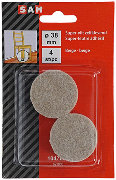 Mack 1047687 - superfilt selvklæbende beige ø 38 mm 4 stk | 12 stk