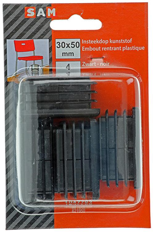 Mack 1047783 - plastikstik sort 30 x 50 mm 4 stk | 6 stk