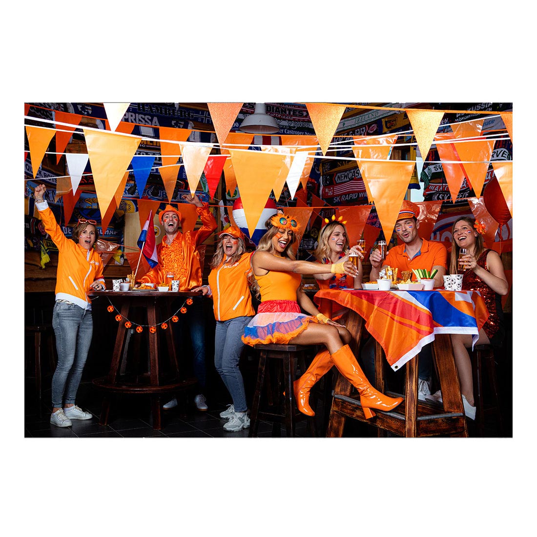 Boland flagline orange rød hvid blå, 10 mtr.