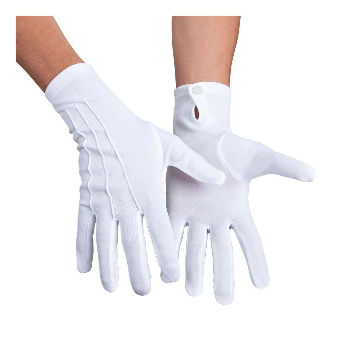 Boland handsker med trykknap hvid xl
