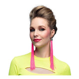 Boland øreringe festival neon pink, 20cm