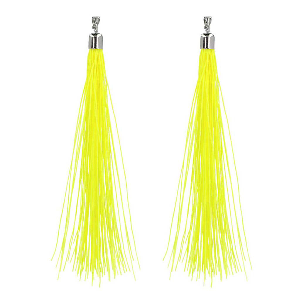 Boland øreringe festival neon gul, 20cm