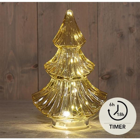 Annas kollektion 10led juletræsglas 3xaaa batteri med timer 15,5x9,5xh24cm rav