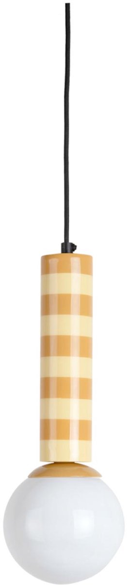 Leitmotiv hanglamp rayado - geel - 12x12x38cm - modern - hanglampen eetkamer, slaapkamer, woonkamer