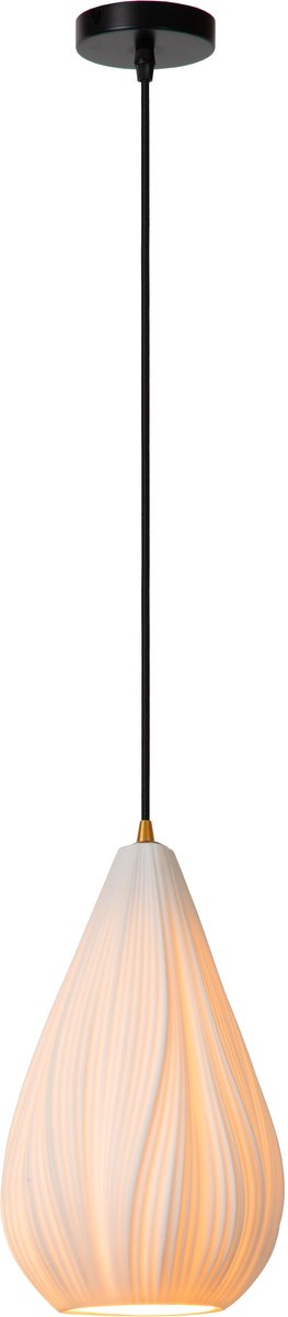 Lucide cinzia - hængelampe - ø 18,3 cm - 1xe27 - hvid - japandi