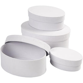 Creativ firma creotime æsker oval pap 10-12-14-16 cm hvid 4-delt