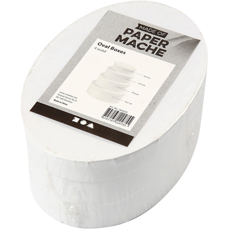 Creativ firma creotime æsker oval pap 10-12-14-16 cm hvid 4-delt