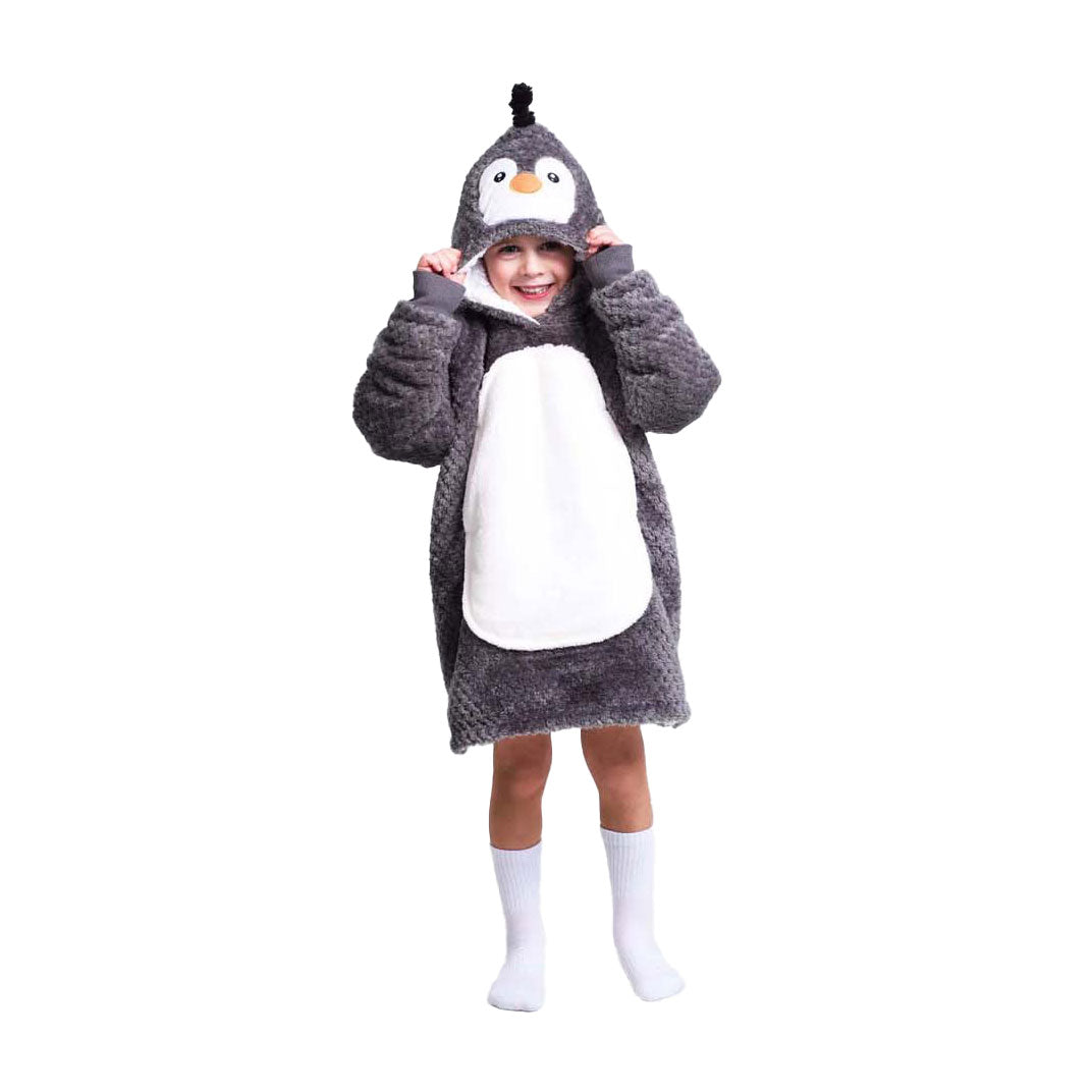 Noxxiez nuttet hættetrøje lille sweater pingvin, 3-6 år