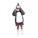 Noxxiez nuttet hættetrøje lille sweater pingvin, 3-6 år