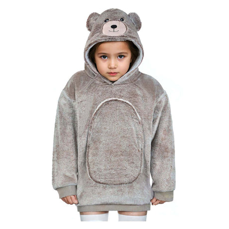Noxxiez nuttet hættetrøje lille sweaterbjørn, 3-6 år