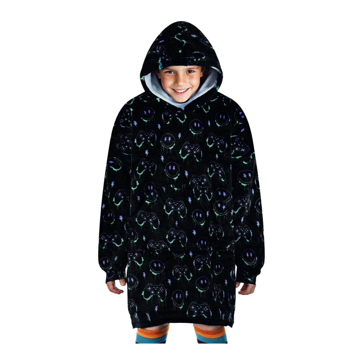 Noxxiez nuttet hættetrøje medium sweater gaming, op til 160 cm