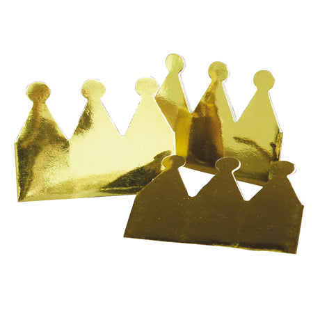 Haza hvidskæg kroner guld metallic, 6 stk.