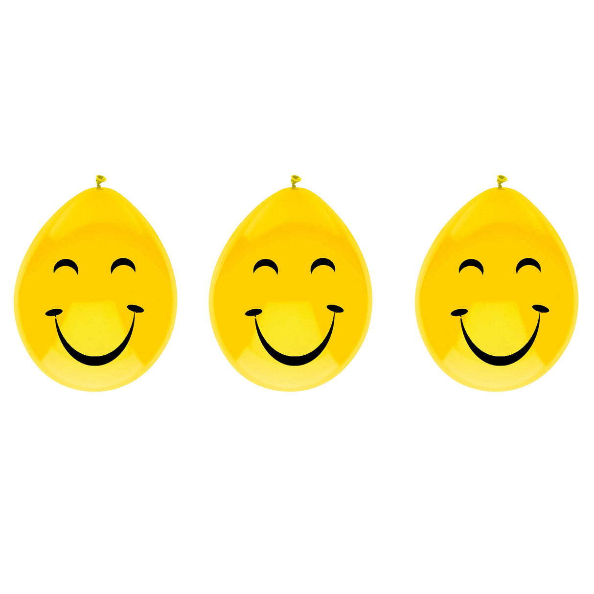 Haza hvidskæg balloner smiley face, 6 stk.