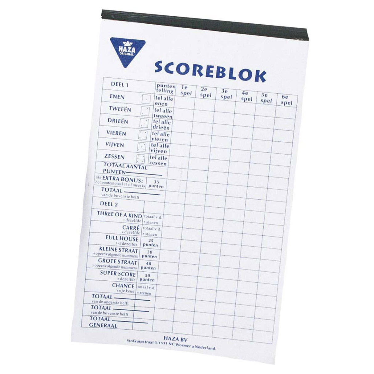 Haza hvidskæg scoreblok, 250 ark