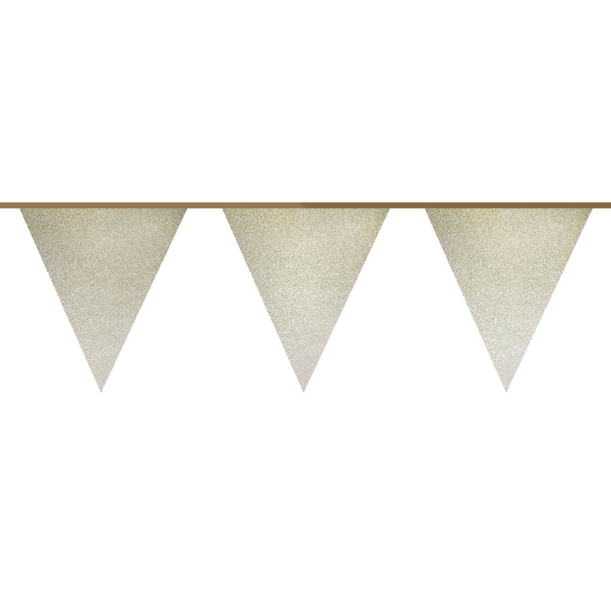 Haza hvid skæg flag line guld glitter, 6 mtr.