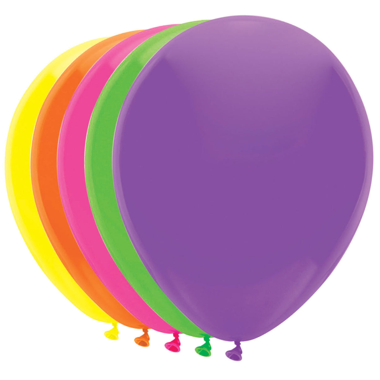 Haza hvidskæg balloner 5 neon farver, 10 stk.