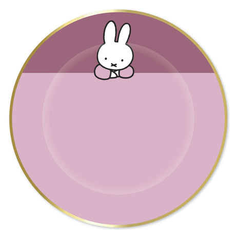 Haza hvide skægtallerkner Miffy pink, 8 stk.