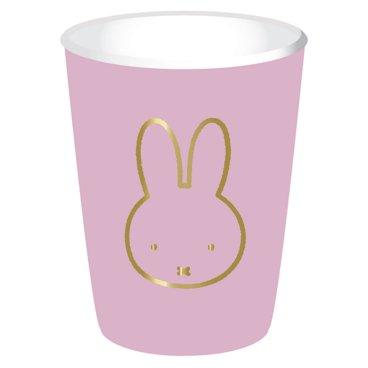 Haza hvide skægkopper Miffy pink, 8 stk.
