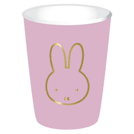 Haza hvide skægkopper Miffy pink, 8 stk.