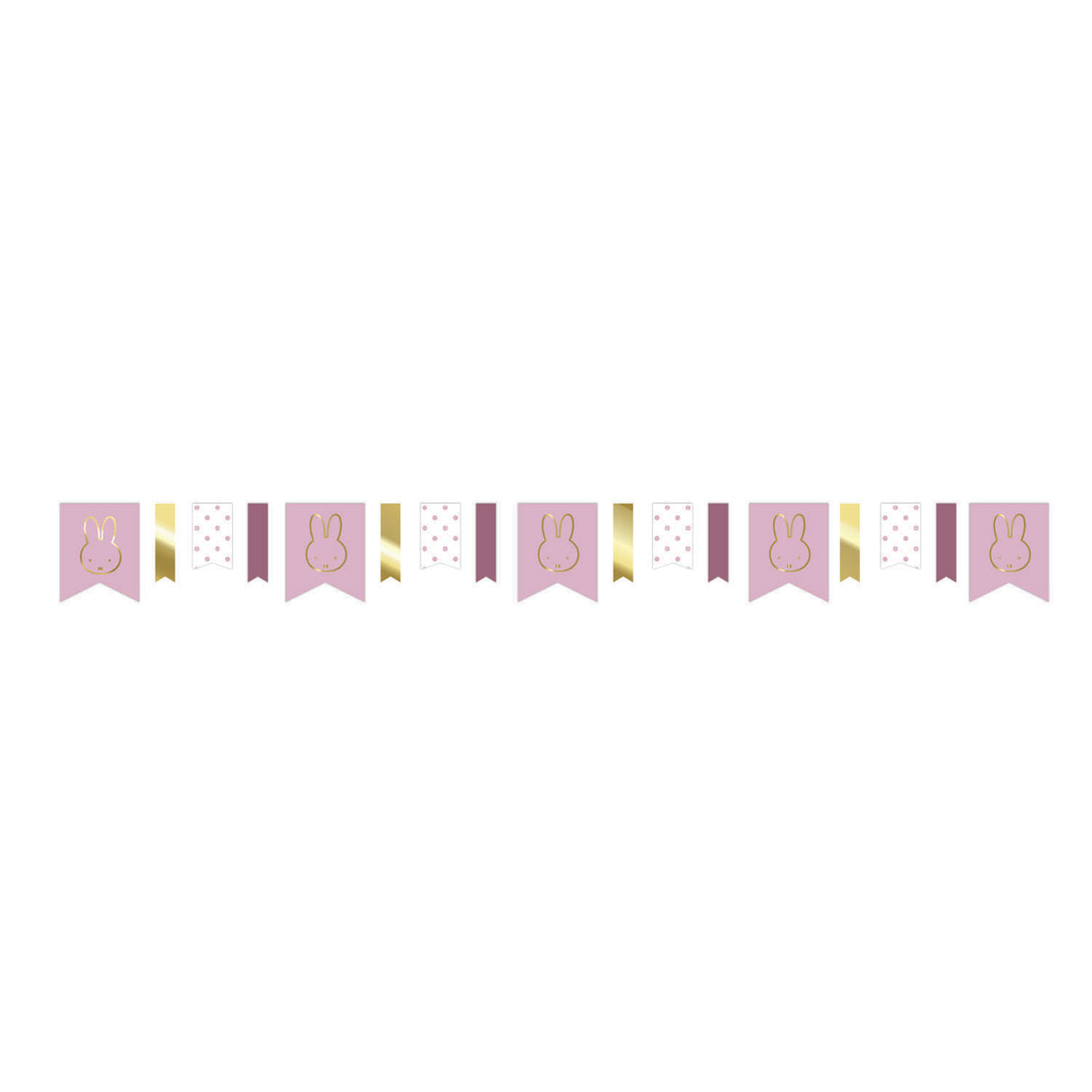 Haza hvidskæg miffy guirlande pink, 4mtr.