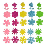 Haza hvidskæg skum klistermærker blomster glitter, 25 stk.