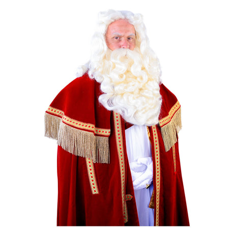 Haza witbaard baardstel met vaste snor madrid kanekalon