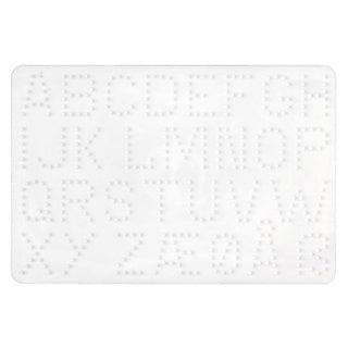 Hama strygeperler, bundpladebogstaver hvid