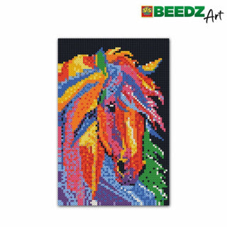 Ses creative ses beedz kunst - hestefantasi - 7000 strygeperler - kunstværk lavet af strygeperler - komplet sæt inklusive bundplader og strygeplade