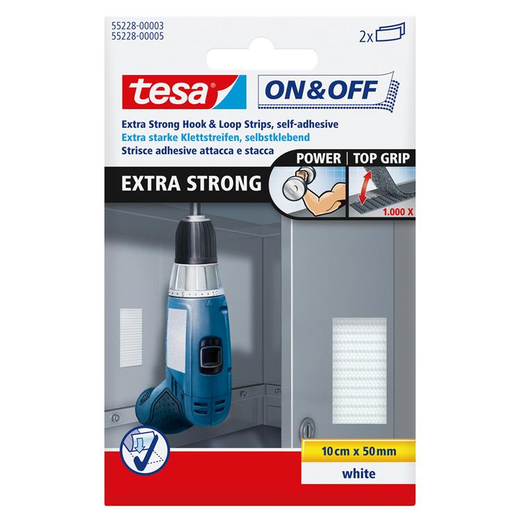 Tesa 1002954 - velc.ex.st.klittenb.white 50x100 | 6 stk