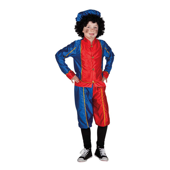 Bolandsdragt Piet rød blå, 4-6 år