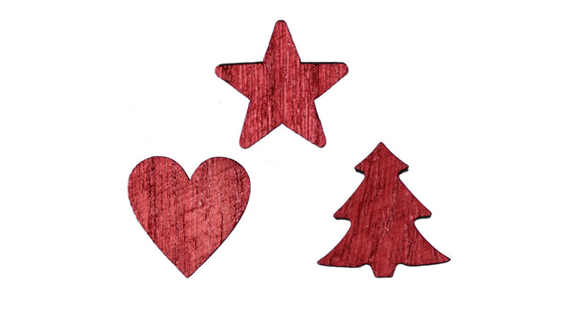 Pb. 48 wooden items 3 ass red 2.5 cm